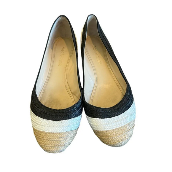 Enzo Angiolini Bullseye Raffia Flats Slip On Ballet Color Block Size 8.5 Women's - Picture 2 of 14